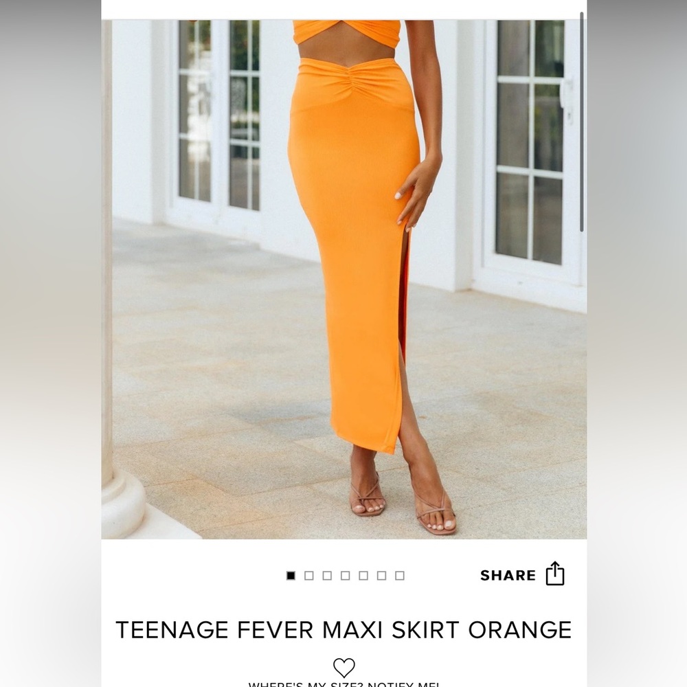 Hello Molly orange maxi skirt